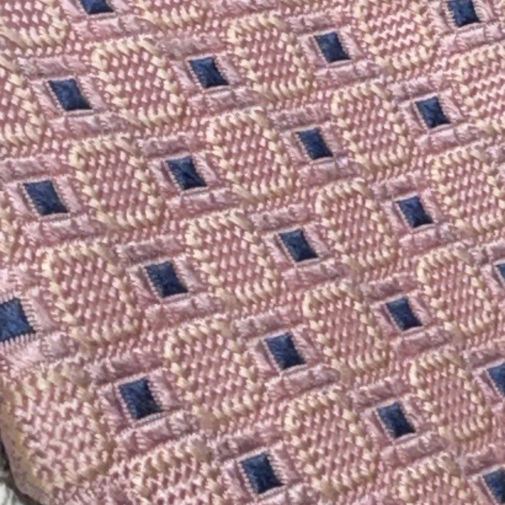 City of London Ferrell Reed‎ Tie Mens OS Pink Geometric Silk Jacquard Handsewn